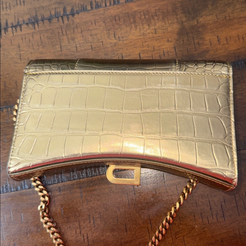 Balenciaga Gold Croc Hourglass Chain Bag - Picture 7 of 8